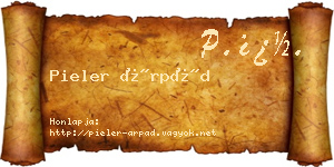 Pieler Árpád névjegykártya